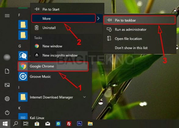 2 Cara Menambahkan Aplikasi ke Taskbar Windows 10,8,7