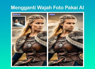 cara mengganti wajah pada foto menggunakan alat AI