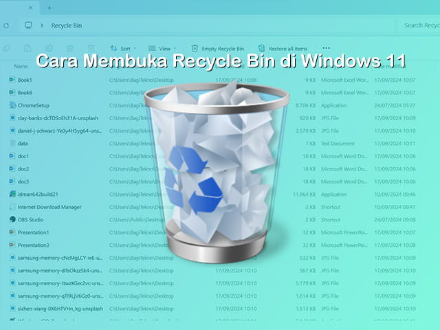 cara menampilkan recycle bin di Windows 11